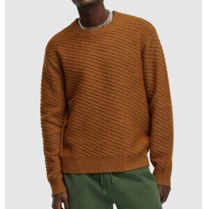 Mode of One Men's Relaxed-Fit Diagonal Texture Sweater French Vicuna XL